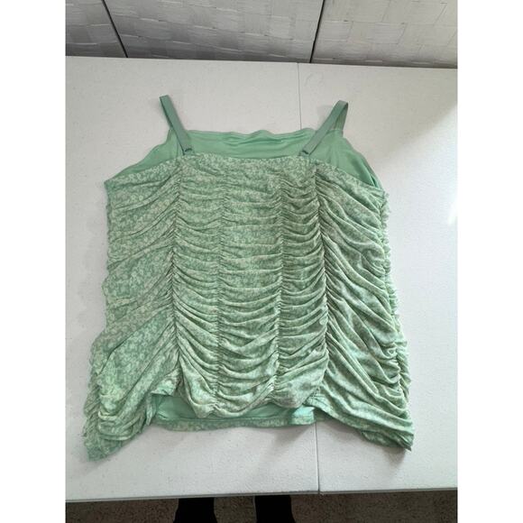 "Torrid", Mesh,Shirred,Stretch,Cami,Tank,Fairy,Gathered,Ruched,Cropped,Top - Picture 6 of 7